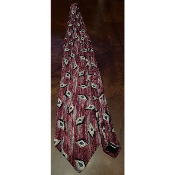 Vintage Loosen Up By Superba Burgundy 100% Italian Silk Made In USA - Picture 3 of 9